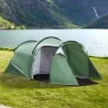 Tienda de Campaña Familiar 2 Personas Plegable Impermeable a Prueba de UV 20+ con Vestíbulo 426x206x154 cm Verde - Ogal.Es