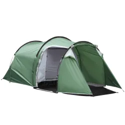 Tienda de Campaña Familiar 2 Personas Plegable Impermeable a Prueba de UV 20+ con Vestíbulo 426x206x154 cm Verde - Ogal.Es