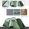 Tienda de Campaña Familiar 2 Personas Plegable Impermeable a Prueba de UV 20+ con Vestíbulo 426x206x154 cm Verde - Ogal.Es