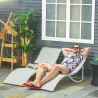 2 Tumbonas Plegables en Forma de S Ergonómica con Marco de Aluminio Texteline para Piscina Patio Jardín Terraza ... - Ogal.Es