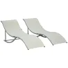 2 Tumbonas Plegables en Forma de S Ergonómica con Marco de Aluminio Texteline para Piscina Patio Jardín Terraza ... - Ogal.Es