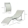 2 Tumbonas Plegables en Forma de S Ergonómica con Marco de Aluminio Texteline para Piscina Patio Jardín Terraza ... - Ogal.Es