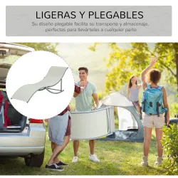 2 Tumbonas Plegables en Forma de S Ergonómica con Marco de Aluminio Texteline para Piscina Patio Jardín Terraza ... - Ogal.Es