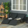 2 Tumbonas Plegables de Aluminio en Forma de S Ergonómica con Tela Texteline para Piscina Patio Jardín Terraza 1... - Ogal.Es