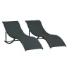 2 Tumbonas Plegables de Aluminio en Forma de S Ergonómica con Tela Texteline para Piscina Patio Jardín Terraza 1... - Ogal.Es
