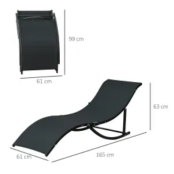 2 Tumbonas Plegables de Aluminio en Forma de S Ergonómica con Tela Texteline para Piscina Patio Jardín Terraza 1... - Ogal.Es