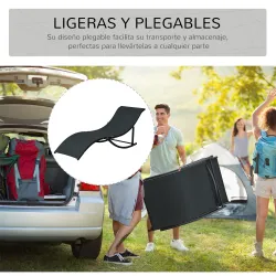 2 Tumbonas Plegables de Aluminio en Forma de S Ergonómica con Tela Texteline para Piscina Patio Jardín Terraza 1... - Ogal.Es