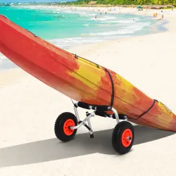 Carro de Transporte Plegable para Kayak Carga 75 kg Aluminio Ajuste Universal con Ruedas para Canoa Embarcación ... - Ogal.Es