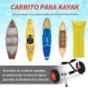 Carro de Transporte Plegable para Kayak Carga 75 kg Aluminio Ajuste Universal con Ruedas para Canoa Embarcación ... - Ogal.Es