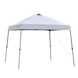 Cenador Plegable 3x3m con Bolsa de Transporte con Ruedas Impermeable y Marco de Acero Blanco - Ogal.Es