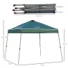 Cenador Plegable 3x3m Carpa de Jardín con Bolsa de Transporte con Ruedas Impermeable y Marco de Acero Gazebo par... - Ogal.Es