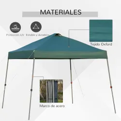 Cenador Plegable 3x3m Carpa de Jardín con Bolsa de Transporte con Ruedas Impermeable y Marco de Acero Gazebo par... - Ogal.Es