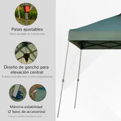 Cenador Plegable 3x3m Carpa de Jardín con Bolsa de Transporte con Ruedas Impermeable y Marco de Acero Gazebo par... - Ogal.Es