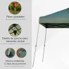 Cenador Plegable 3x3m Carpa de Jardín con Bolsa de Transporte con Ruedas Impermeable y Marco de Acero Gazebo par... - Ogal.Es