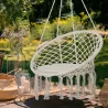Silla Colgante Redondo de Ø60 cm Silla Hamaca Columpio con Cojín y Cuerda de Algodón para Interior y Exterior Ca... - Ogal.Es