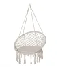 Silla Colgante Redondo de Ø60 cm Silla Hamaca Columpio con Cojín y Cuerda de Algodón para Interior y Exterior Ca... - Ogal.Es
