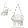 Silla Colgante Redondo de Ø60 cm Silla Hamaca Columpio con Cojín y Cuerda de Algodón para Interior y Exterior Ca... - Ogal.Es
