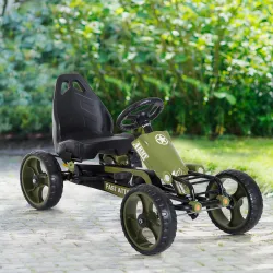 Go-Kart a Pedales para Niños de +3 Años Coche de Pedales con Embrague Freno Asiento Ajustable Carga Máx. 35 kg 1... - Ogal.Es