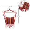 Silla Hamaca Colgante Tejido de Algodón Poliéster Carga 100 kg Sillón Colgante para Interior Exterior Terraza 10... - Ogal.Es