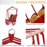 Silla Hamaca Colgante Tejido de Algodón Poliéster Carga 100 kg Sillón Colgante para Interior Exterior Terraza 10... - Ogal.Es