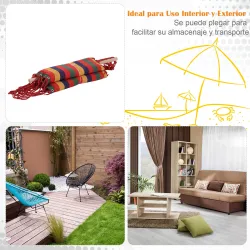 Silla Hamaca Colgante Tejido de Algodón Poliéster Carga 100 kg Sillón Colgante para Interior Exterior Terraza 10... - Ogal.Es