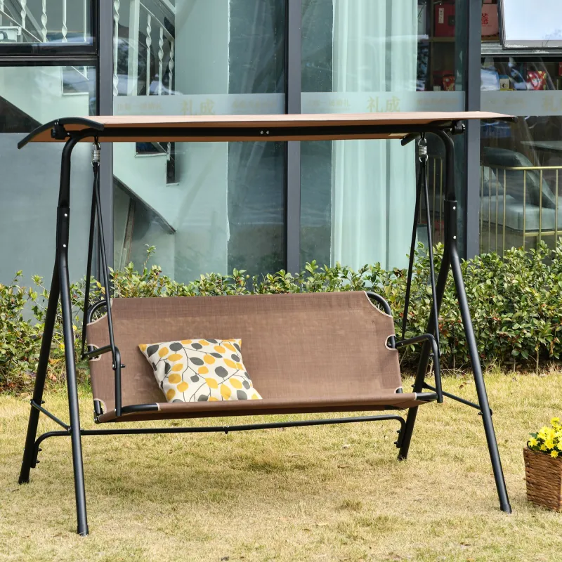 Columpio de Jardín de Exterior de 2 Plazas Silla Balancín con Parasol Techo Ajustable en Ángulo Terraza Balcón E... - Ogal.Es