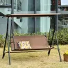Columpio de Jardín de Exterior de 2 Plazas Silla Balancín con Parasol Techo Ajustable en Ángulo Terraza Balcón E... - Ogal.Es