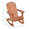 Silla Adirondack de Madera Natural 77x94x97 cm para Jardín Terraza Exterior de Estilo Rústico Carga 130kg Color ... - Ogal.Es
