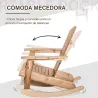 Silla Adirondack de Madera Natural 77x94x97 cm para Jardín Terraza Exterior de Estilo Rústico Carga 130kg Color ... - Ogal.Es