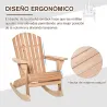 Silla Adirondack de Madera Natural 77x94x97 cm para Jardín Terraza Exterior de Estilo Rústico Carga 130kg Color ... - Ogal.Es