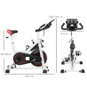 Bici Estática con Resistencia Regulable Volante de Inercia 8 kg Pantalla LCD Manillar y Asiento Ajustable Blanco - Ogal.Es