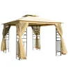 Cenador de Jardín 3x3x2,72 m Gazebo Carpas para Exterior Grandes con Doble Techo Mosquiteras y Marco de Acero pa... - Ogal.Es