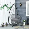 Soporte para Silla Colgante 190 cm Sostén para Columpio con Mesita Lateral Carga Máx. 120 kg Estructura de Metal... - Ogal.Es
