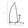 Soporte para Silla Colgante 190 cm Sostén para Columpio con Mesita Lateral Carga Máx. 120 kg Estructura de Metal... - Ogal.Es