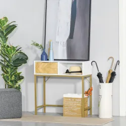 Consola para Recibidor Mueble para Recibidor Estilo Moderno con Cajón y Estante Abierto para Entrada Pasillo 80x... - Ogal.Es