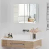 Armario de Baño con Espejo Armario de 2 Puertas con 3 Estantes Interiores Estilo Moderno para Dormitorio Salón 8... - Ogal.Es