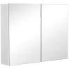 Armario de Baño con Espejo Armario de 2 Puertas con 3 Estantes Interiores Estilo Moderno para Dormitorio Salón 8... - Ogal.Es