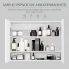 Armario de Baño con Espejo Armario de 2 Puertas con 3 Estantes Interiores Estilo Moderno para Dormitorio Salón 8... - Ogal.Es