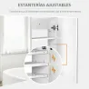 Armario de Baño con Espejo Armario de 2 Puertas con 3 Estantes Interiores Estilo Moderno para Dormitorio Salón 8... - Ogal.Es