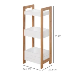 Estantería de Baño con 3 Estantes Organizador de Almacenaje Bambú para Cocina Sala de Estar Lavadero 27,5x20,8x7... - Ogal.Es