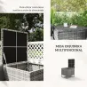 Conjunto de 4 Muebles de Jardín de Ratán con 2 Sofás Dobles Mesa Central Mesa con Arcón Cojines Extraíbles para ... - Ogal.Es