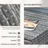 Conjunto de 4 Muebles de Jardín de Ratán con 2 Sofás Dobles Mesa Central Mesa con Arcón Cojines Extraíbles para ... - Ogal.Es