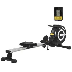Máquina de Remo Plegable con Resistencia Ajustable Volante de 4kg y Monitor LCD Carga 120kg 185x58x57 cm Negro y... - Ogal.Es