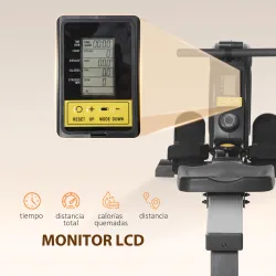 Máquina de Remo Plegable con Resistencia Ajustable Volante de 4kg y Monitor LCD Carga 120kg 185x58x57 cm Negro y... - Ogal.Es