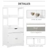 Armario de Baño con 3 Estantes Cajón y 2 Puertas Mueble de Almacenamiento de Suelo Moderno para Cocina Dormitori... - Ogal.Es