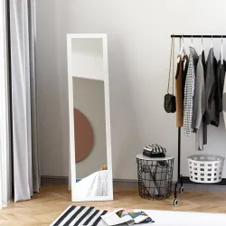 Espejo de Cuerpo Entero de Pie o para Colgar de Estilo Moderno para Pasillo Dormitorio 37x37x154 cm Blanco - Ogal.Es
