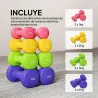 Juego de 8 Mancuernas Hexagonales 20 KG de 4 Pares 4 kg 3 kg 2 kg 1 kg Mancuernas de Neopreno con Revestimiento ... - Ogal.Es