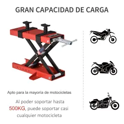 Plataforma Elevadora para Motocicletas Carga Máxima 500 kg con Altura Ajustable de 19-53 cm Soporte de Moto para... - Ogal.Es