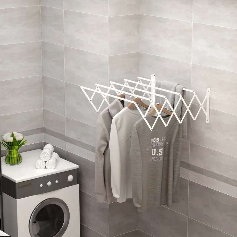 Tendedero de Pared Extensible de 63,5 cm Tendedero de Ropa de Metal con 5 Barras para Interior y Exterior Baño B... - Ogal.Es
