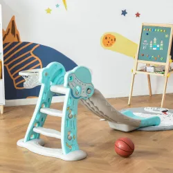Tobogán para Niños +18 Meses Plegable 2 en 1 con Canasta de Baloncesto Modelo Jirafa Juguete Infantil para Inter... - Ogal.Es